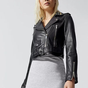 Lth jkt mya cropped biker Clearance
